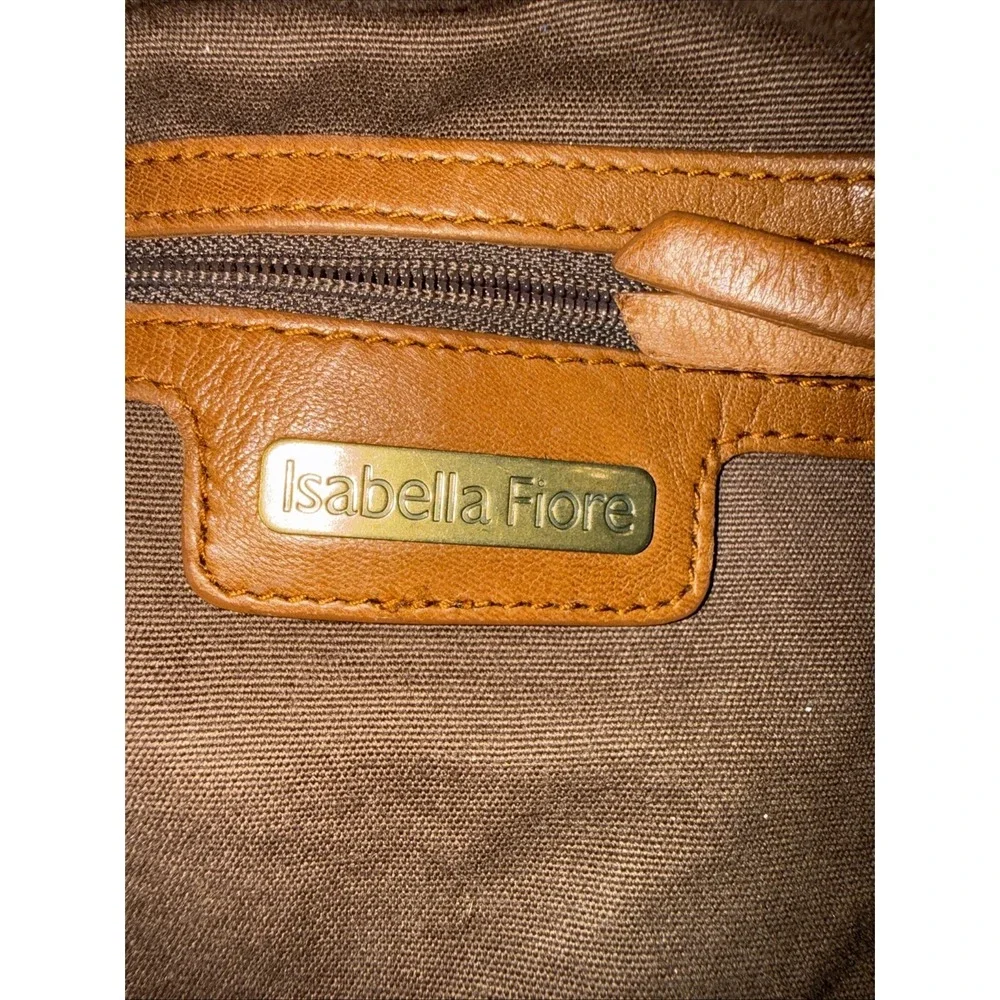 Vintage Isabella Fiore Carino Coco Puff Cognac Leather Hobo Purse $895